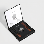 Watch set with two straps in a TOMI box on a light gray background