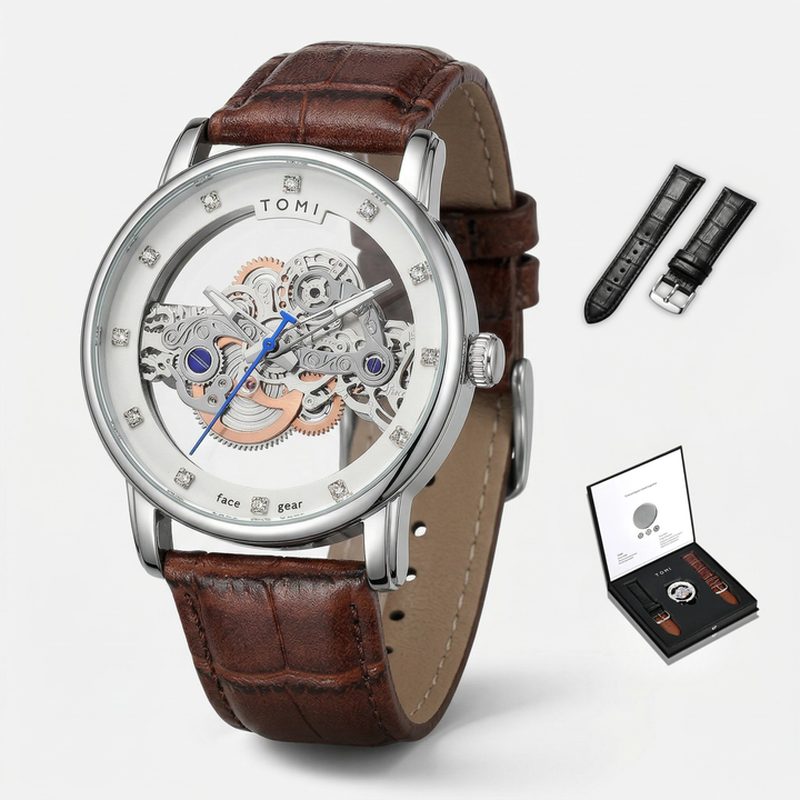 Tomi☆③×2 TOMI T102 Quartz Watch Men's | Skeleton Gear Design – Tomi Brand