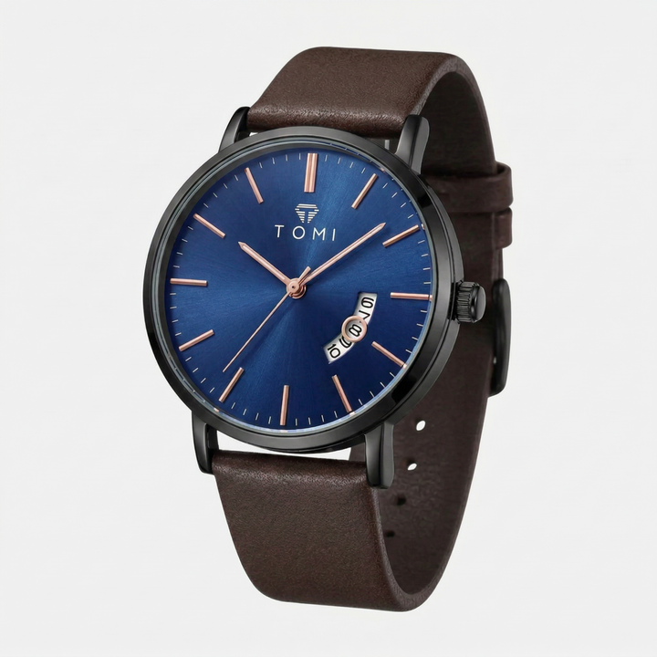 TOMI T018 Calendar Watch Men's | Minimalist Leather Design – Tomi