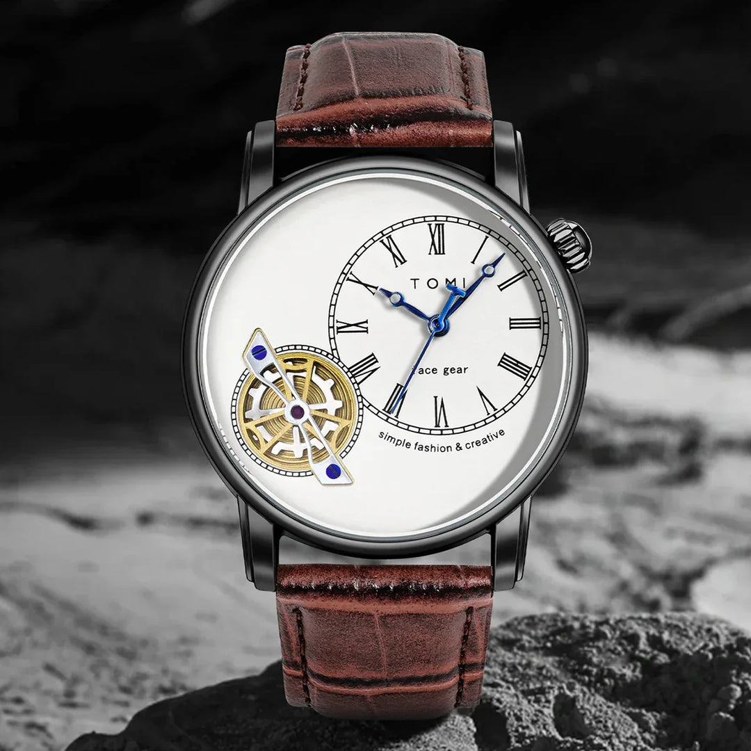 TOMI T103 Leather Watch Men's | Classic Roman Numeral – Tomi Brand