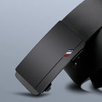 Black belt with a logo on a gray background