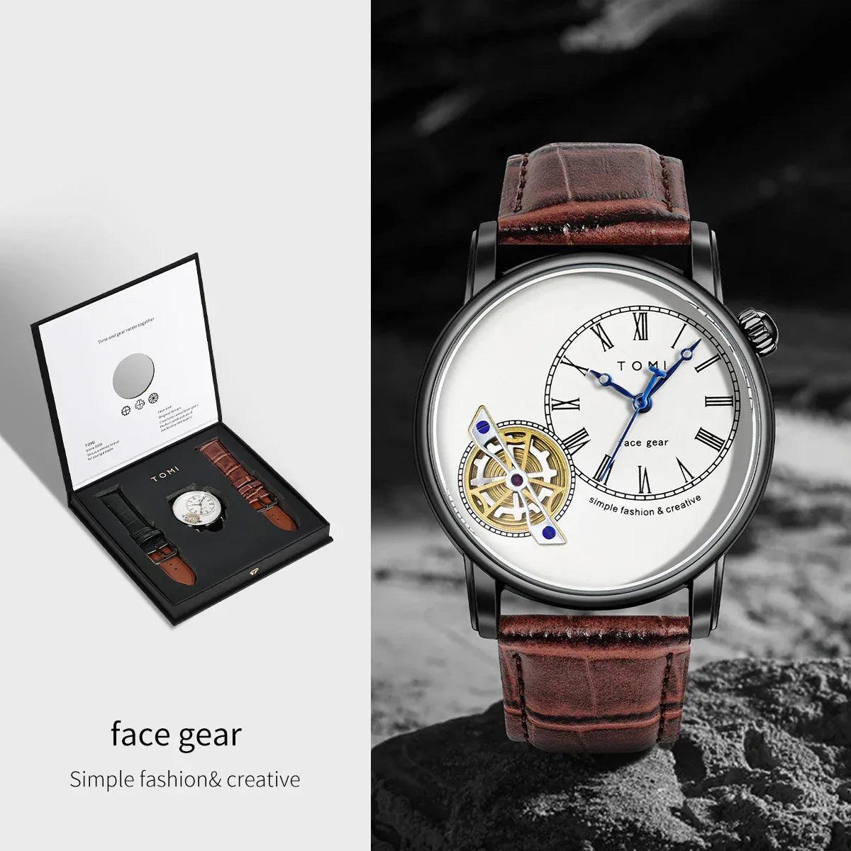 TOMI T103 Leather Watch Men's | Classic Roman Numeral – Tomi Brand
