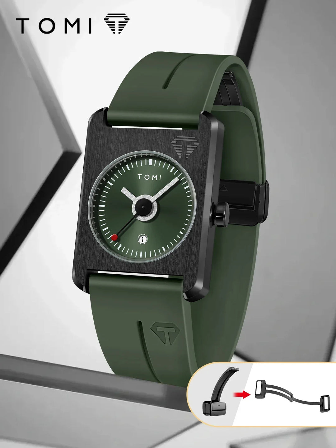 TOMI T022 Calendar Watch Men's | Tactical Square Design – Tomi Brand TOMI T022 Calendar Watch Men's | Tactical Square Design – Tomi Brand