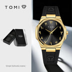 TOMI T051 gold-tone watch with TOMI gift box packaging
