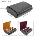 Black watch case with dimensions and examples of watch cases with watches inside.