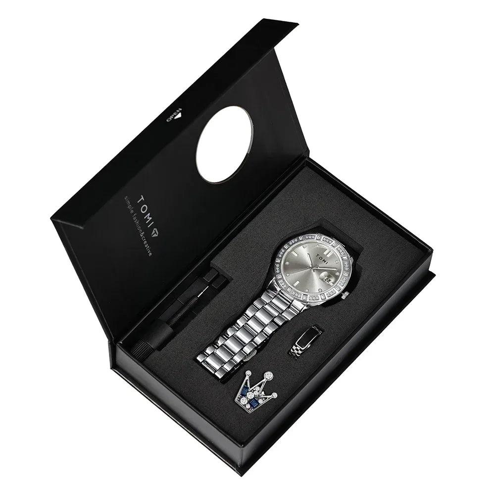 TOMI T305 Steel Watch Gift Set | Ring, Brooch & Adjuster – Tomi Brand