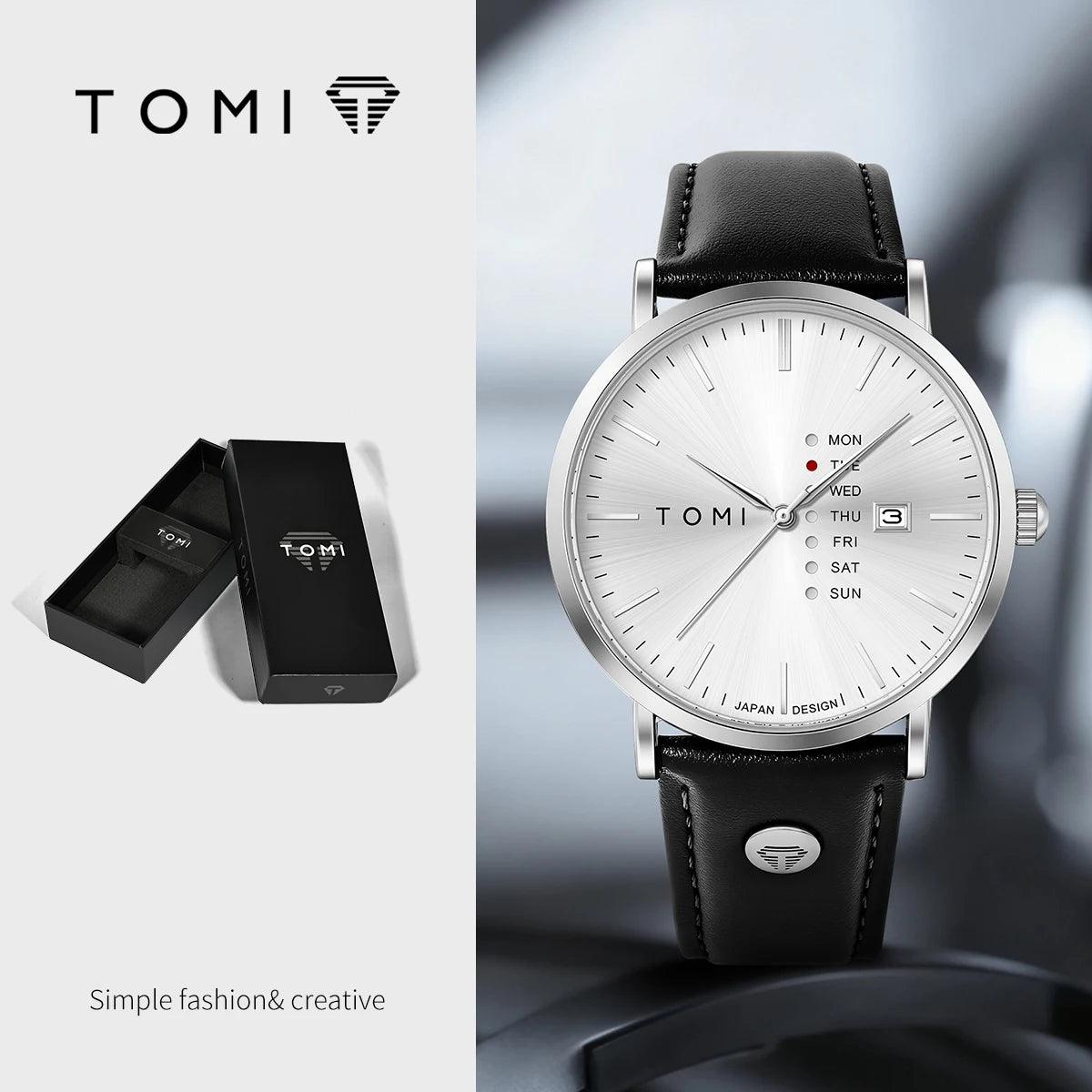 TOMI T019 Calendar Watch Men's | Leather Strap – Tomi Brand