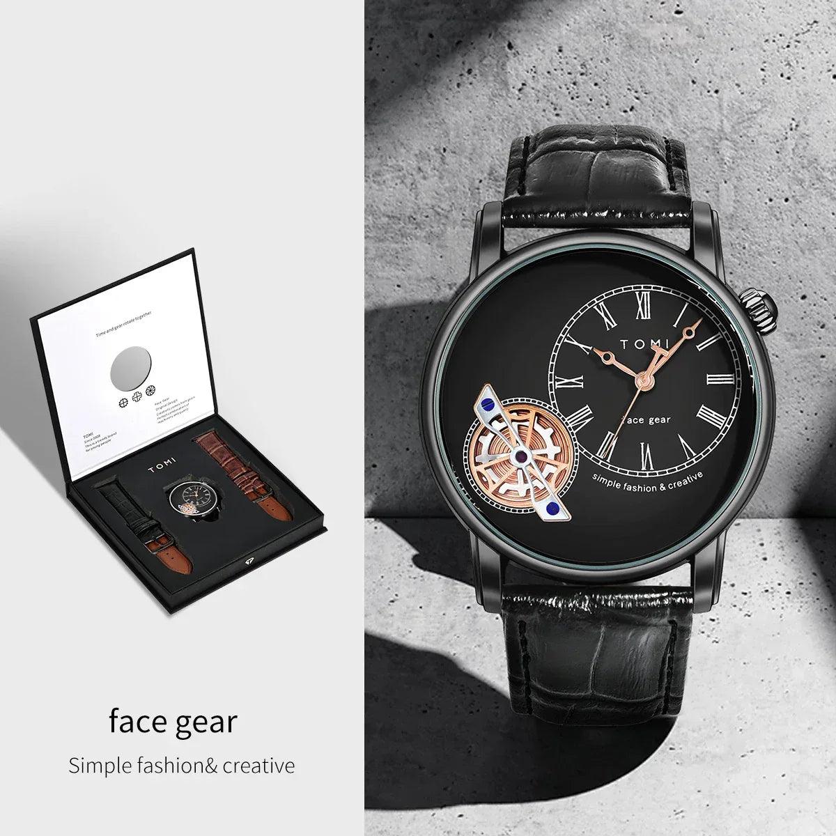 TOMI T103 Leather Watch Men's | Classic Roman Numeral – Tomi Brand