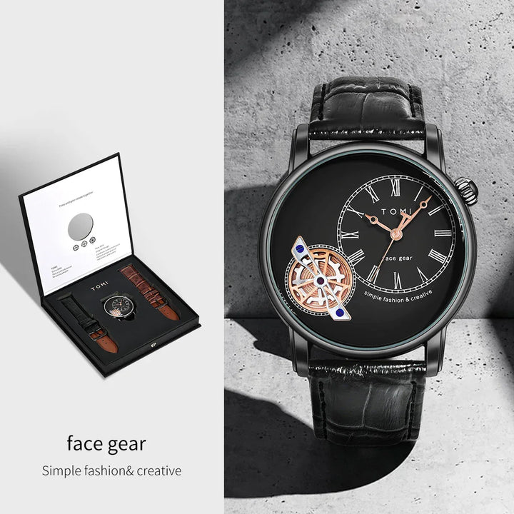 TOMI T103 Leather Watch Men's | Classic Roman Numeral – Tomi Brand
