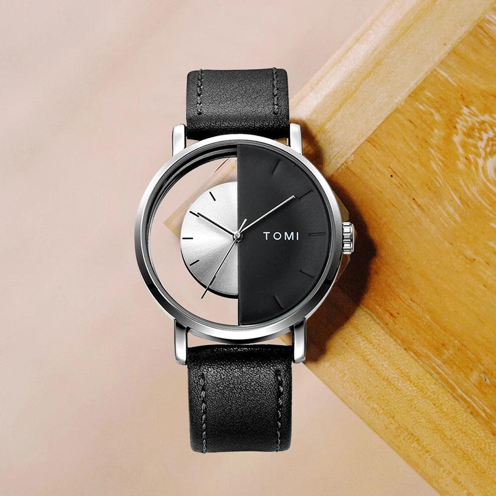 TOMI T080 Heritage Bracelet Set – men's quartz watch with leather band