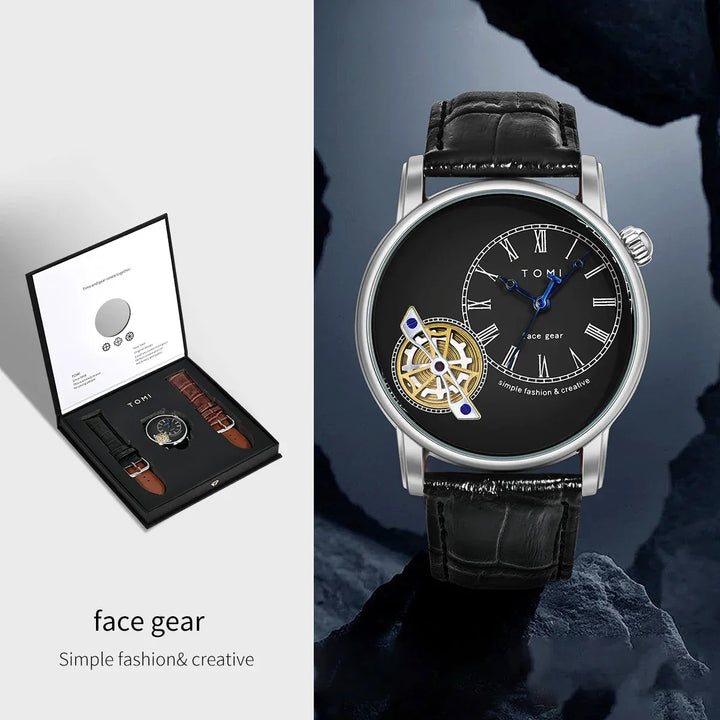 TOMI T103 Leather Watch Men's | Classic Roman Numeral – Tomi Brand