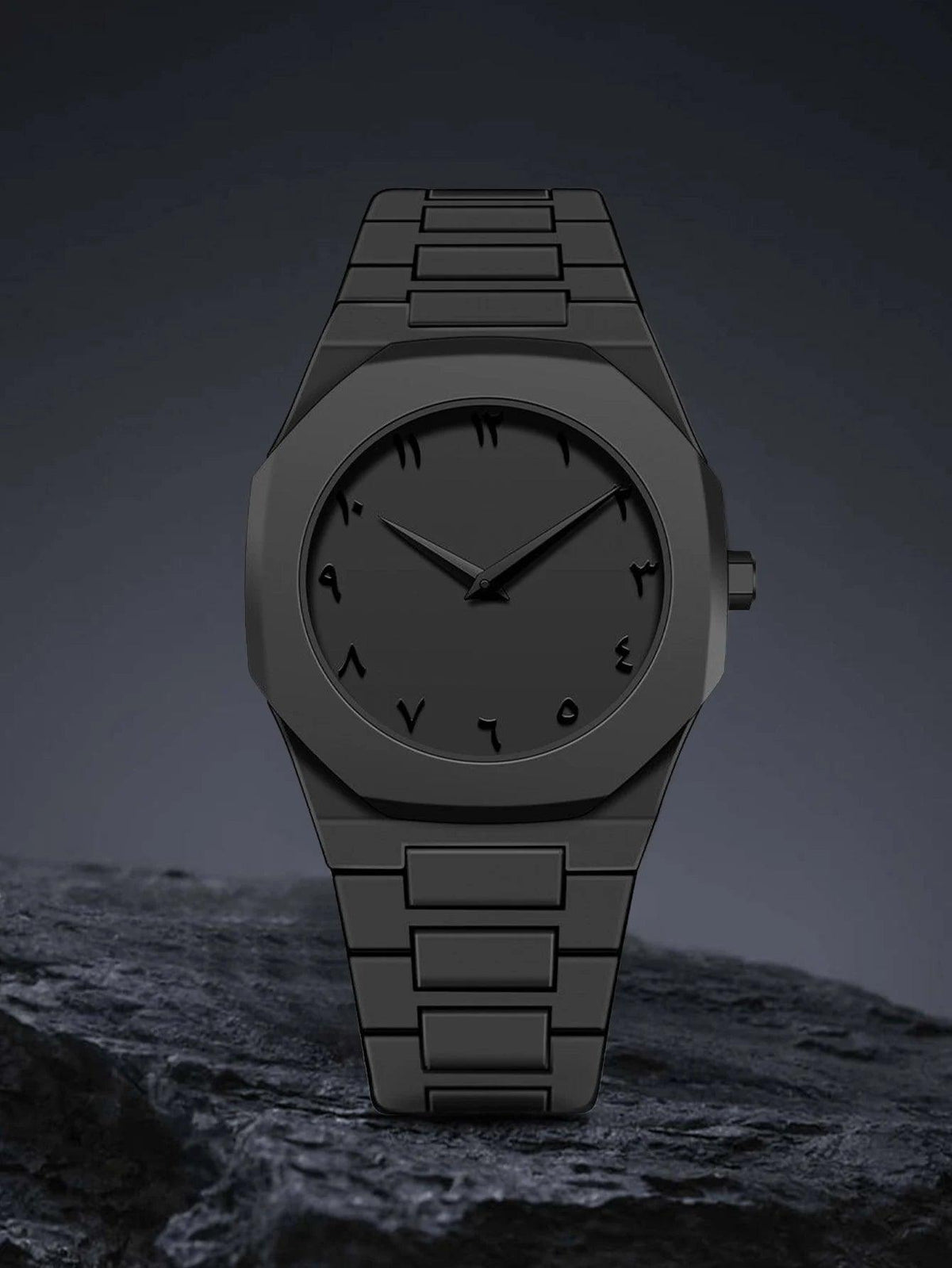 Black watch with a dark background