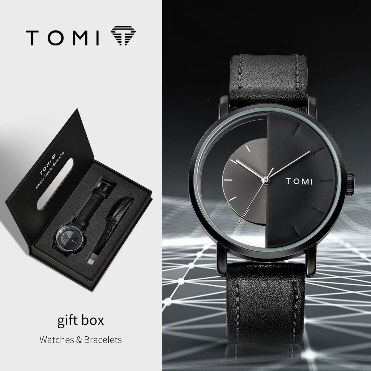 TOMI T080 Heritage Bracelet Set – gift box with watch and bracelet