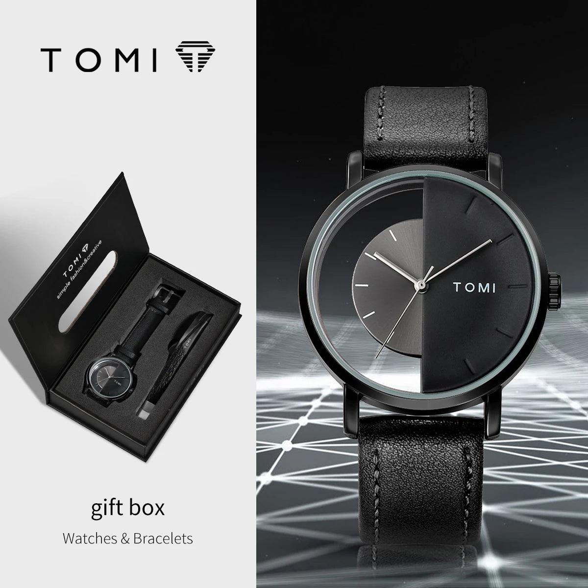 TOMI T080 Heritage Leather Watch & Bracelet Set – Tomi Brand