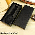 Single watch gift box open lid showing foam pad interior — portable watch display and storage case