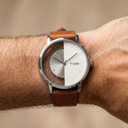 Man wearing TOMI T080 Heritage Masterpiece watch, T080-4 colorway