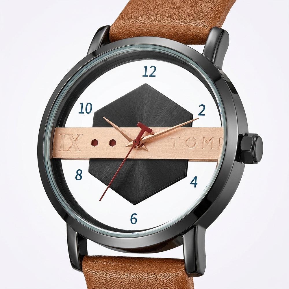 TOMI T100 Avant-Garde Edition watch, Brown / Black colorway