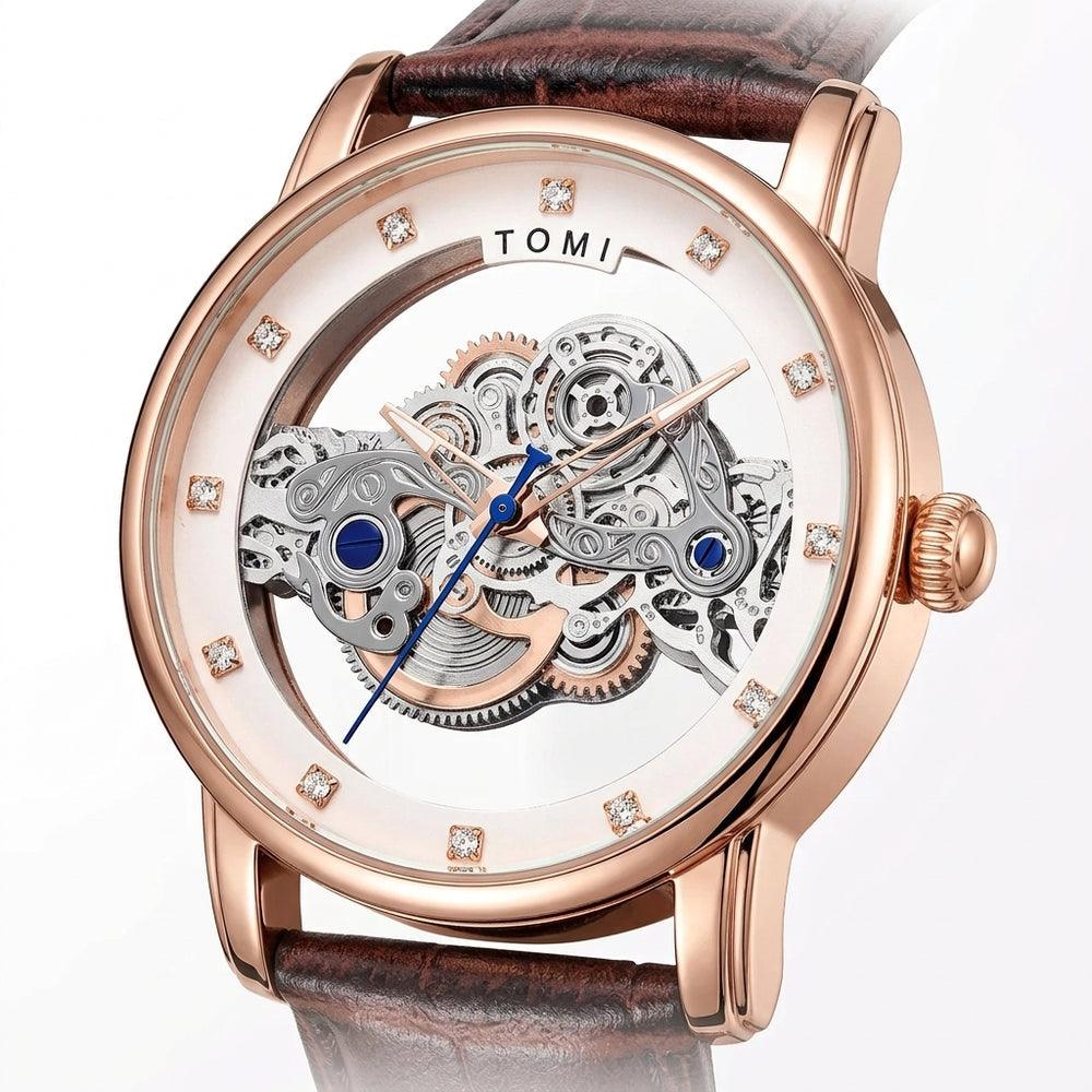 Man wearing TOMI T102 Galaxy Flow watch, T102-3 colorway