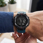 Man wearing TOMI T205 Tactical Bastion watch, Green colorway