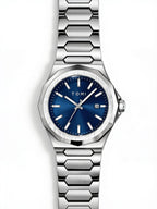 TOMI T301 Executive Timepiece Gift Set watch, Silver / Blue colorway