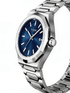 TOMI T301 Executive Timepiece Gift Set watch, Silver / Blue colorway