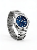 TOMI T301 Executive Timepiece Gift Set watch, Silver / Blue colorway