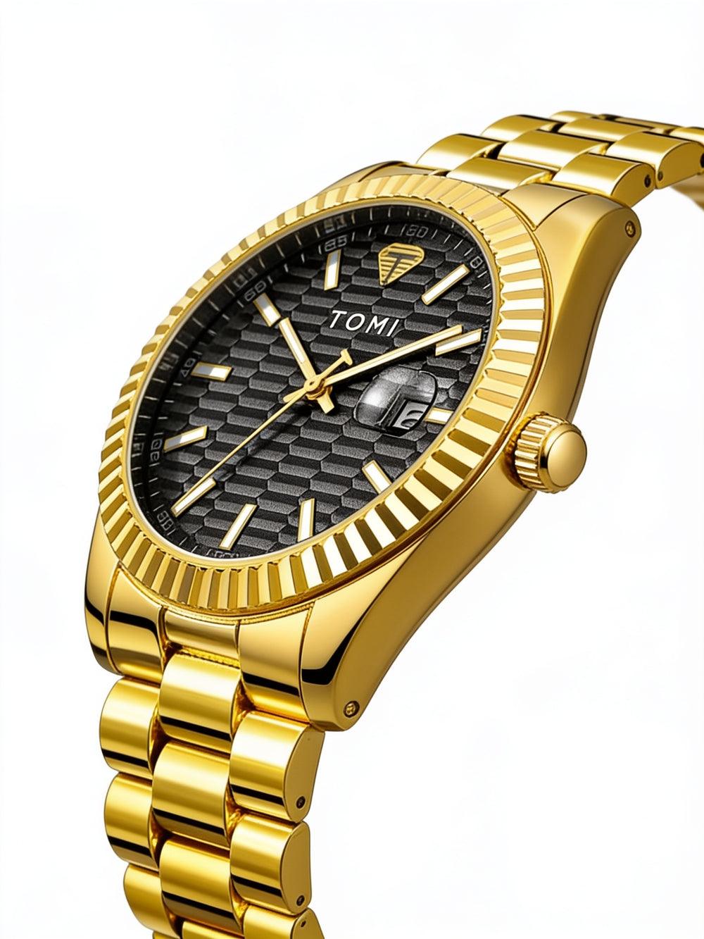 TOMI T304 Imperial Opulence Edition Gift Set watch, Black / Gold colorway
