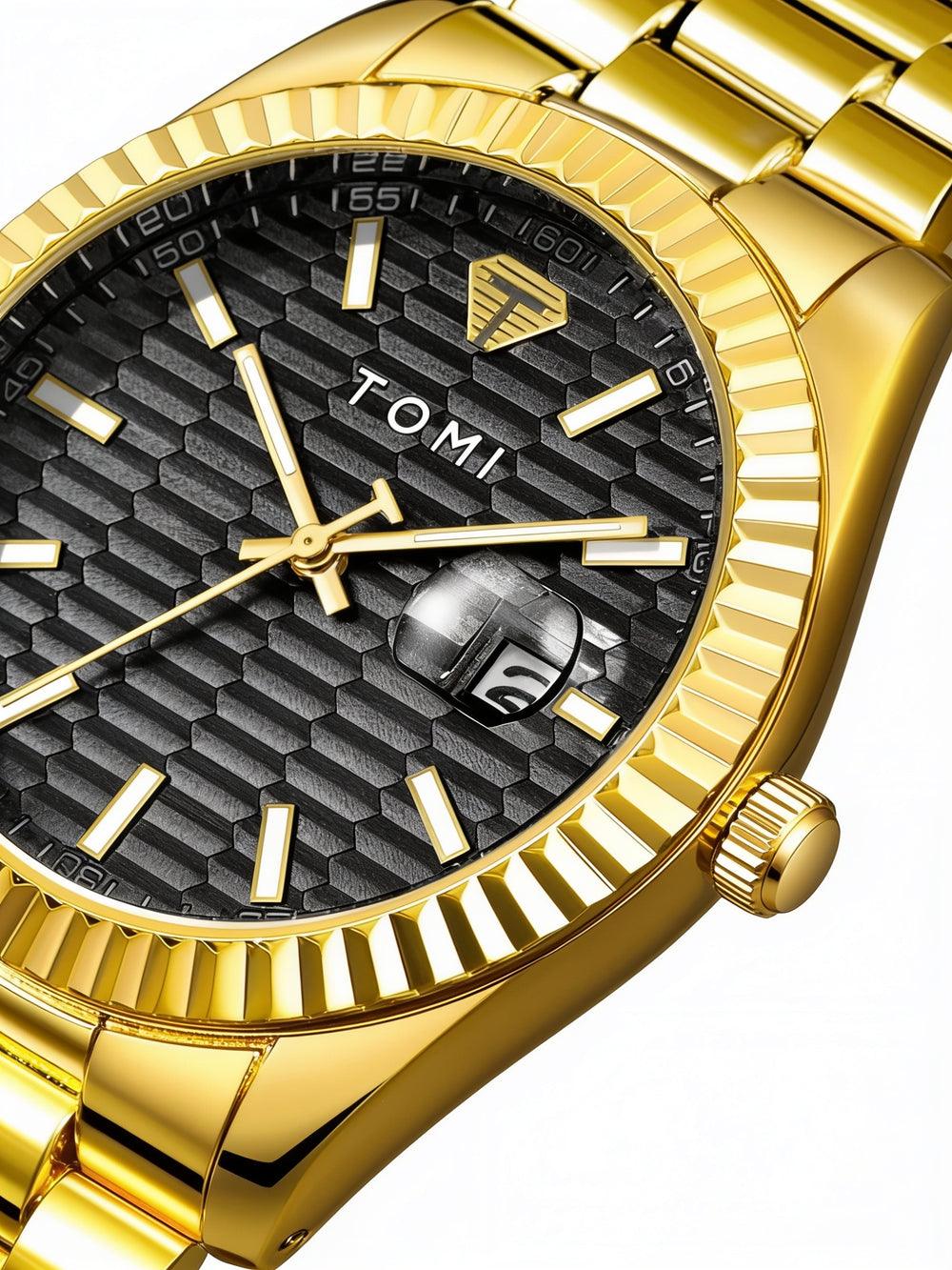 TOMI T304 Imperial Opulence Edition Gift Set watch, Black / Gold colorway