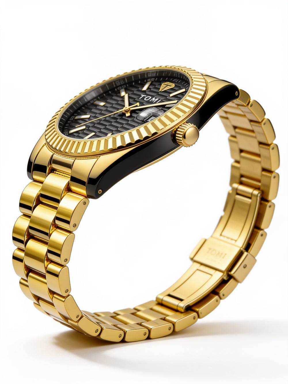 TOMI T304 Imperial Opulence Edition Gift Set watch, Black / Gold colorway