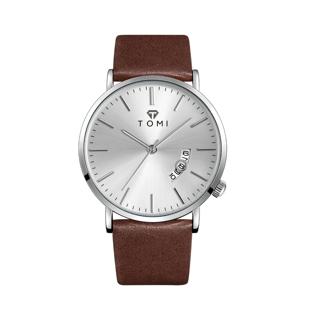 TOMI T018 Calendar Watch Men's | Minimalist Leather Design – Tomi