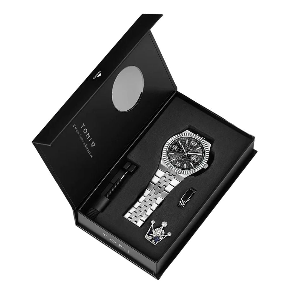TOMI T311 Steel Watch Men's | Calendar Gift Set Luxury – Tomi Brand