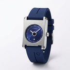 TOMI T022 Summit Eternal watch with blue dial and blue silicone strap, angled 3/4 view