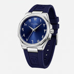 TOMI T051 men's quartz watch with navy blue dial and rubber strap
