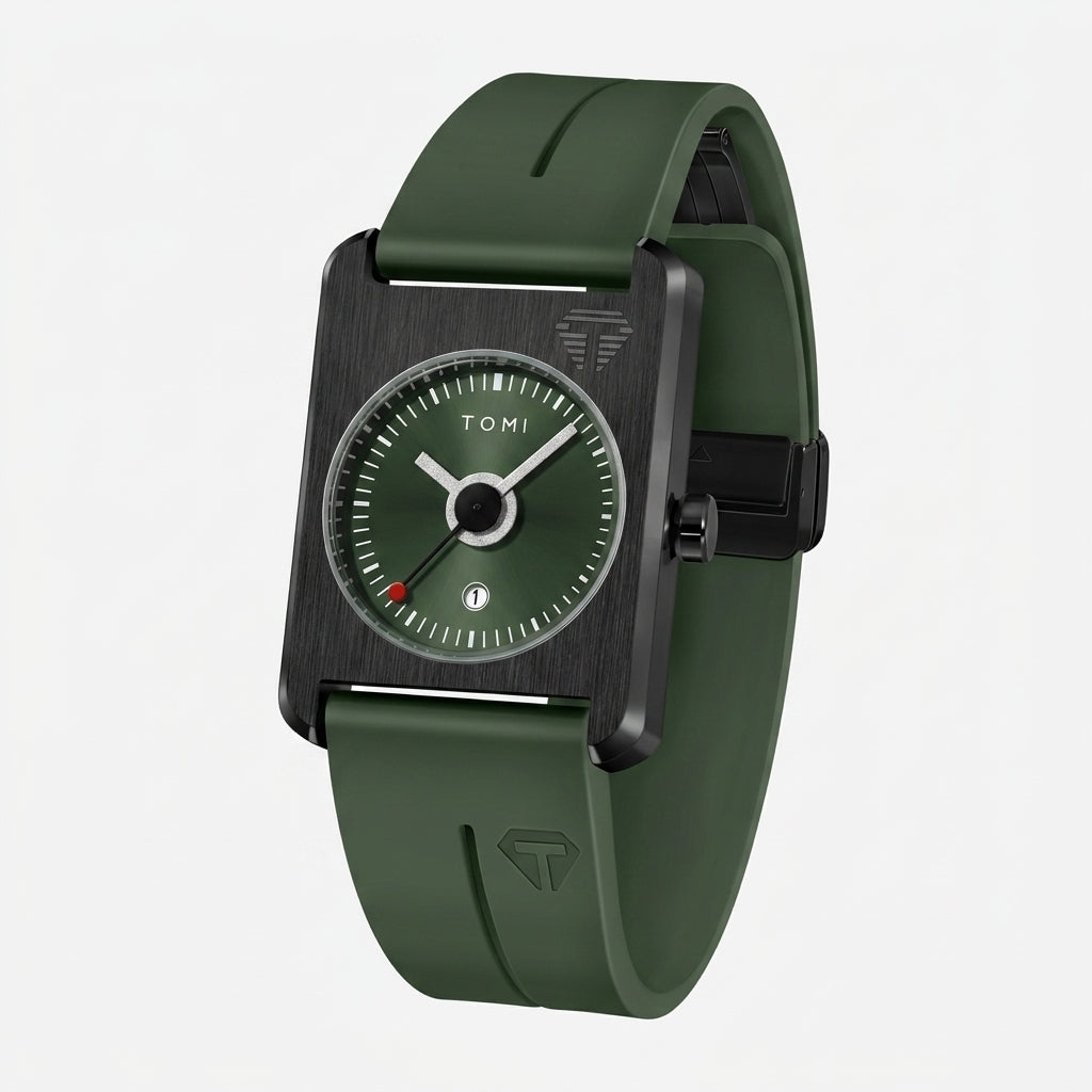 TOMI T022 Calendar Watch Men's | Tactical Square Design – Tomi Brand