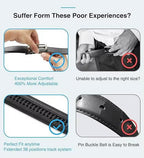 Comparison of a belt with a pin buckle and a traditional belt, highlighting comfort and adjustability.