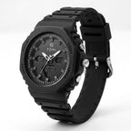 TOMI T217 Citadel Noir all-black sport watch, angled 3/4 view