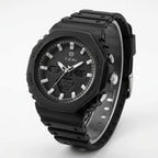 TOMI T217 Citadel Noir all-black sport watch, angled studio view