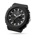 TOMI T217 Citadel Noir all-black sport watch, angled close-up